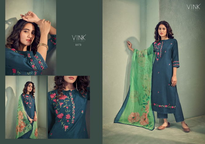 Vink Glamour 3 Fancy Printed Ethnic Wear Silk Ready Made Suit Collection